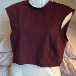 Lululemon Athletica Red Muscle Tee Crop Boxy